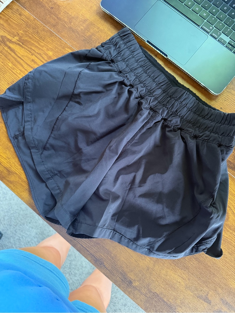 Lululemon track that high rise lined short, 3”, size 6, black.